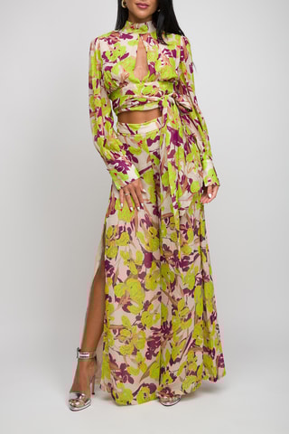 Crop top - Beige y verde claro