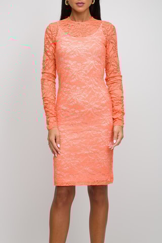 Vestido de tubo de encaje - Coral