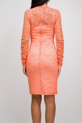 Vestido de tubo de encaje - Coral