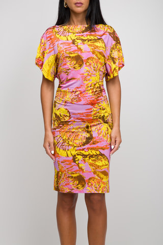 Nauwaansluitende Jurk - Lichtpaars en geel