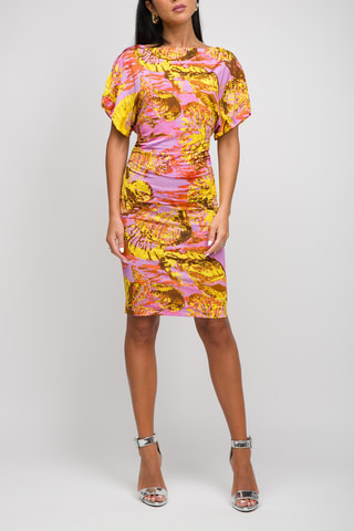 Nauwaansluitende Jurk - Lichtpaars en geel