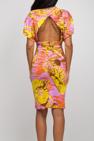 Nauwaansluitende Jurk - Lichtpaars en geel