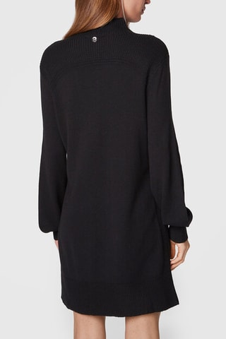 Vestido jersey de lana y angora - Negro