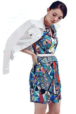 Vestido evasé - Azul marino