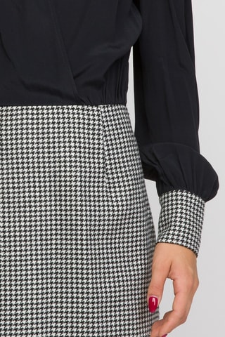 Vestido efecto doble prenda de lana - Negro y crudo