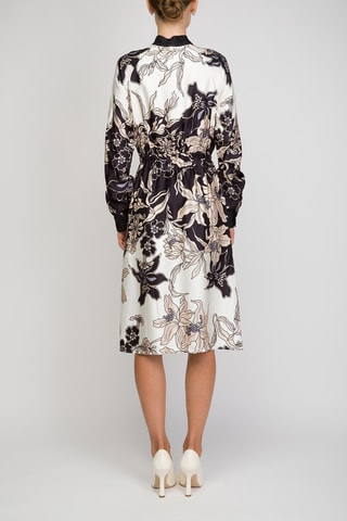 Vestido evasé - Crudo y negro