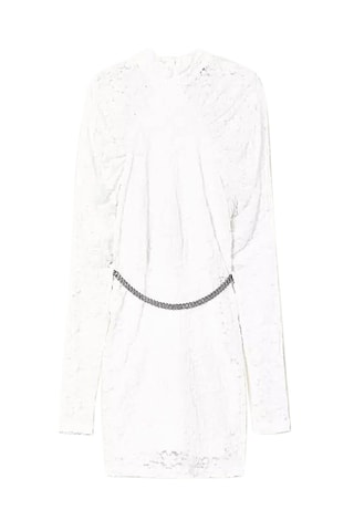 Vestido recto de encaje - Blanco