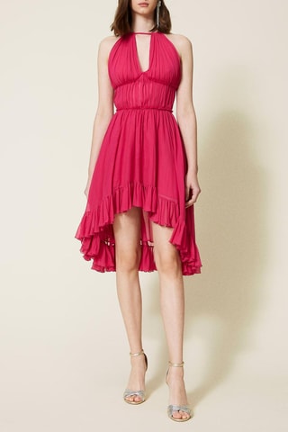 Vestido evasé - Fucsia