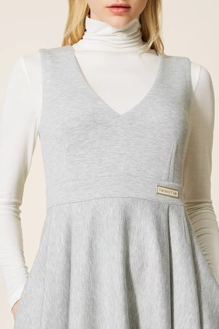 Vestido evasé - Gris claro jaspeado