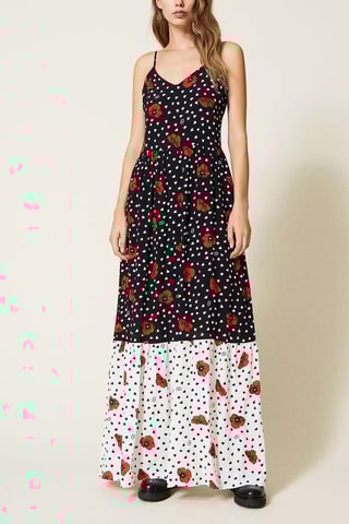 Vestido largo - Blanco y negro