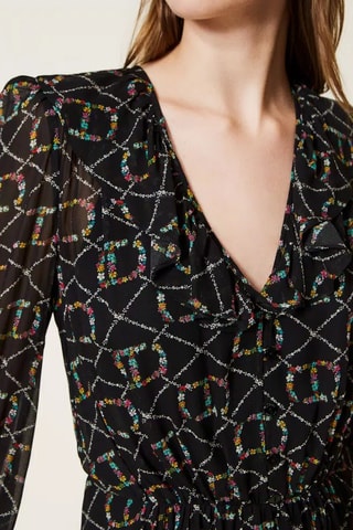 Vestido evasé - Negro