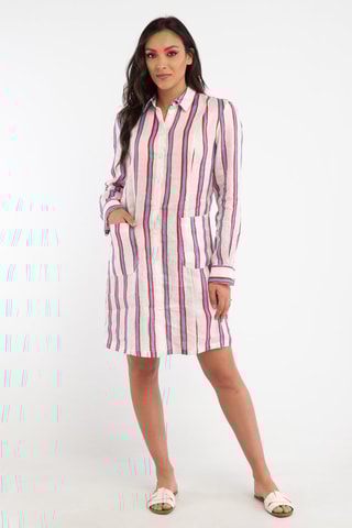 Vestido camisero de lino - Blanco - Harmont & Blaine