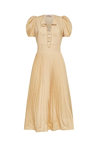 Vestido plisado - Beige