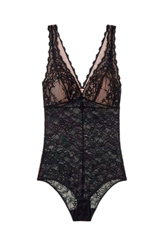 Body de encaje - Negro
