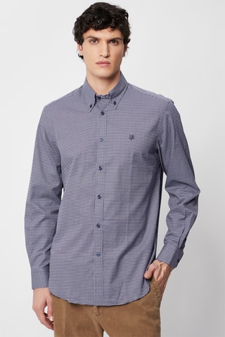 Camisa regular fit - Azul oscuro y blanco - Harmont & Blaine Jeans