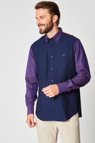 Camisa - Azul marino y violeta - Harmont & Blaine