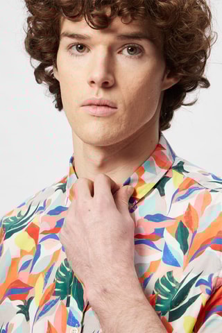 Camisa - Naranja y verde oscuro