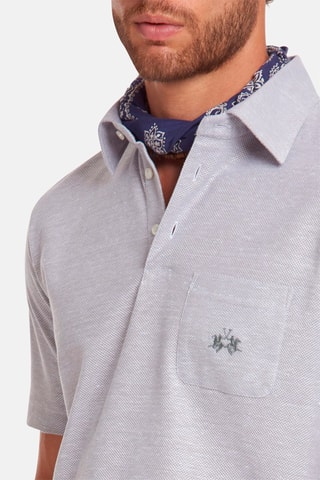 Polo de lino - Gris jaspeado