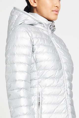 Anorak midi con capucha - Plateado