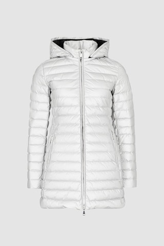 Anorak midi con capucha - Plateado