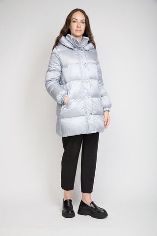 Anorak largo con capucha - Gris