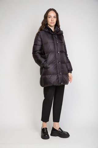 Anorak largo con capucha - Negro