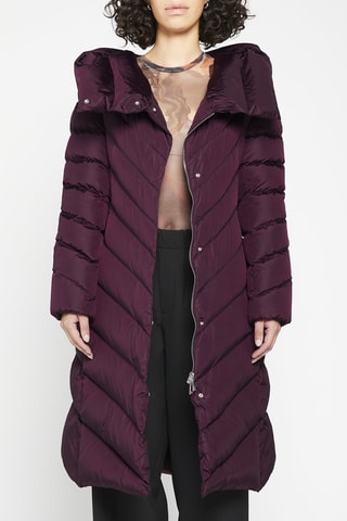 Anorak largo con capucha - Ciruela