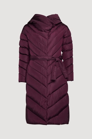 Anorak largo con capucha - Ciruela