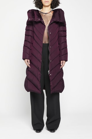 Anorak largo con capucha - Ciruela