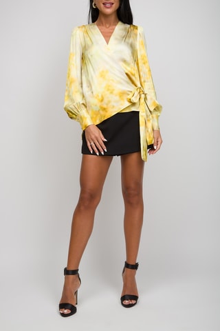 Blusa cruzada tie-dye - Verde