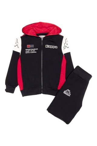 Conjunto de sudadera con capucha y pantalón de chándal  - Negro y rojo
