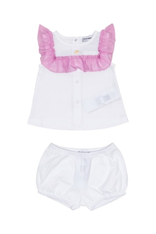 Camiseta y cubrepañal - Blanco