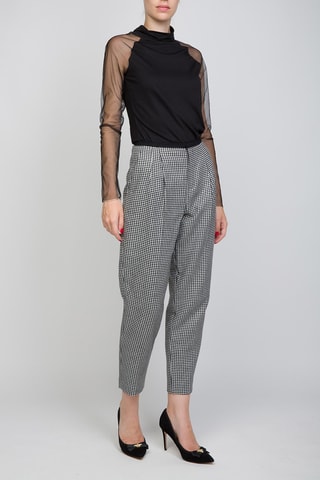 Pantalón 7/8 de lana - Negro y crudo