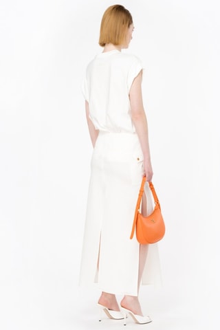 Falda larga de lino - Blanco