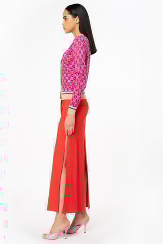 Falda larga de lino - Rojo