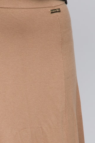 Falda midi de talle alto - Beige