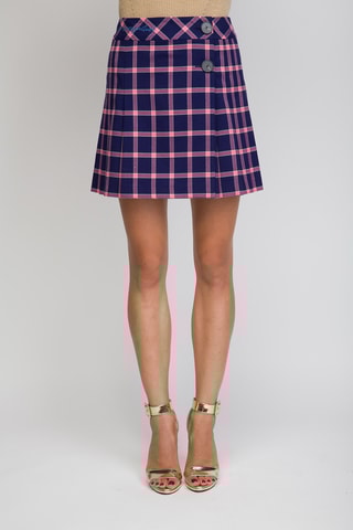 Falda cruzada de talle alto - Azul marino