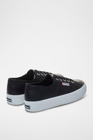 Leren Platform Sneakers - Zwart