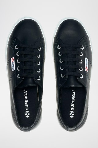 Leren Platform Sneakers - Zwart