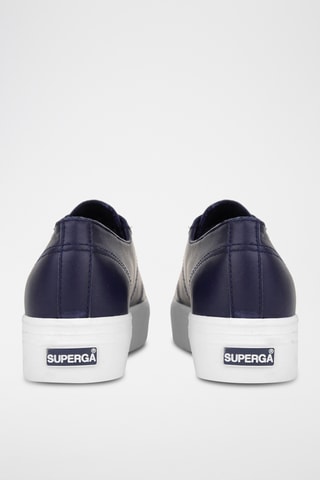 Leren Platform Sneakers - Marineblauw