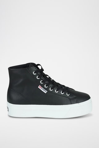 Hoge Leren Sneakers - Zwart