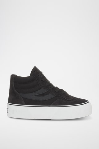Hoge Leren Sneakers - Zwart