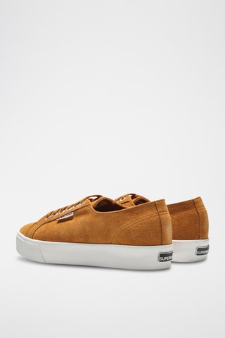 Leren Platform Sneakers - Bruin