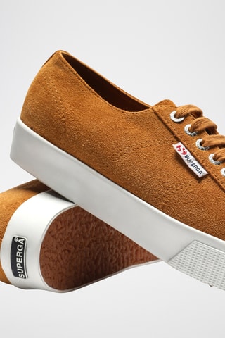 Leren Platform Sneakers - Bruin