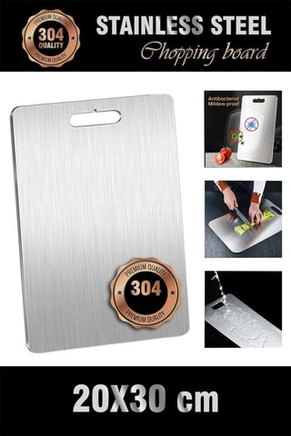 Tabla para cortar de acero inoxidable Pascelo - 20 x 30 cm