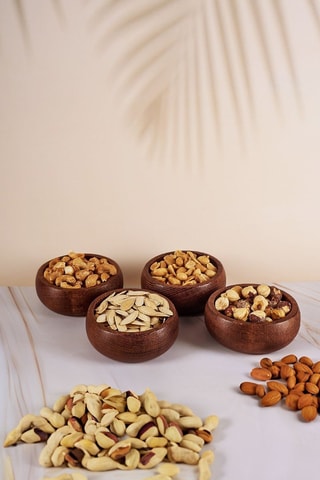 4 boles para salsa de madera - 9 x 9 x 5 cm