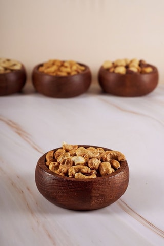 4 boles para salsa de madera - 9 x 9 x 5 cm