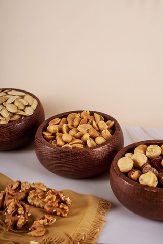 4 boles para salsa de madera - 9 x 9 x 5 cm