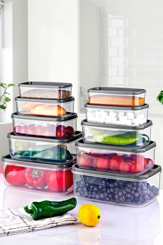 10 fiambreras  - 0,3 / 0,5 / 0,8 / 1,3 / 2,1 l