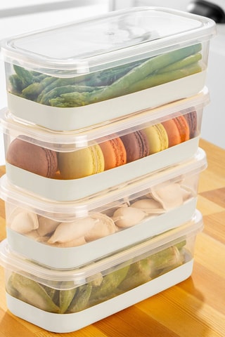 4 cajas con tapas de plástico sin BPA - 100 cl